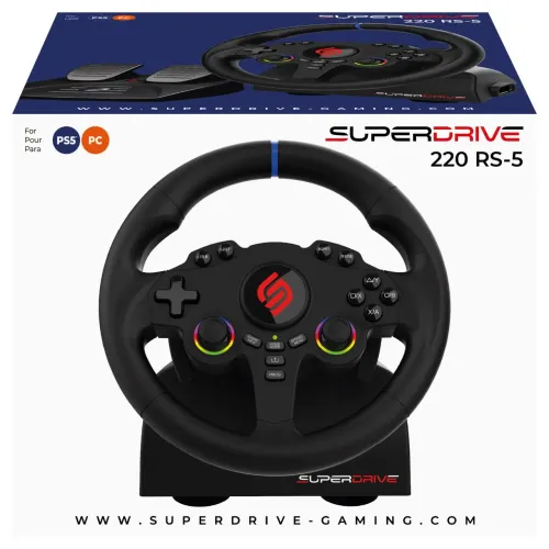 Kierownica Subsonic SuperDrive 220 RS-5 z pedałami do PS5, PC