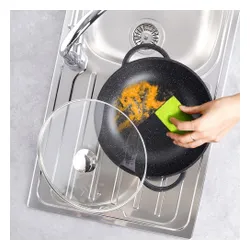 Patelnia wok granitowa ze szklaną pokrywką GRANDE 32 cm