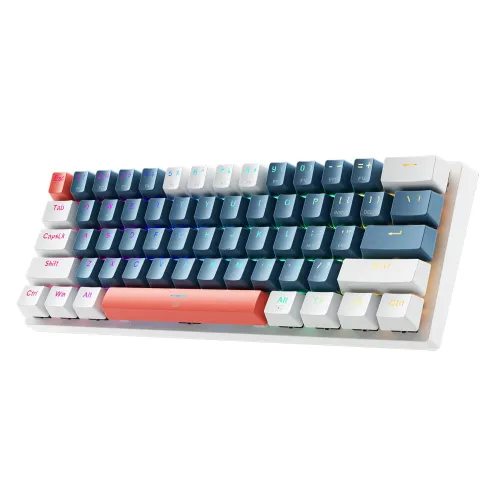 Klawiatura mechaniczna Machenike K500-B61 Gamingowa Przewodowa Blue Switch Niebiesko-biała