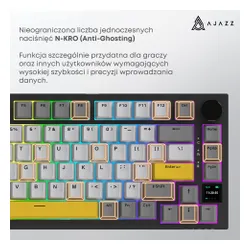 Klawiatura AJAZZ AK820 Pro RGB Hot Swap Flying Fish Switch Czarno-szaro-żółty