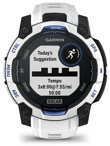 Smartwatch GARMIN Instinct 3 45mm Solar Biały + pasek biało-niebieski