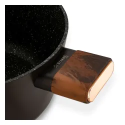 Patelnia na indukcję krótkie uchwyty z pokrywką Starke Pro Starlet Brown 28 x 8 cm