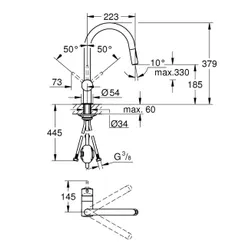 Bateria GROHE Minta 32321AL2 Szczotkowany grafit