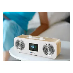 Radioodbiornik Blaupunkt IR50DAB Radio FM DAB+ Internetowe Bluetooth Biało-brązowy