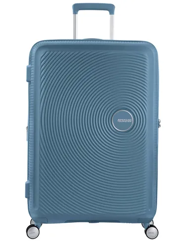 American Tourister Soundbox-stone blue Büyük Genişletilebilir Bavul