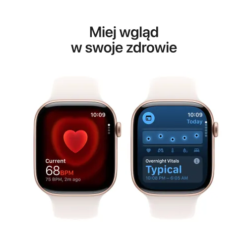 Apple Watch 11 GPS + Cellular 46mm koperta z aluminium (różowe złoto) + pasek sportowy rozmiar S/M (łagodny róż)