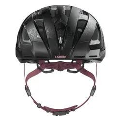 Kask rowerowy ABUS Urban-I 3.0 Flower Art Czarno-fioletowy Miejski (rozmiar L)