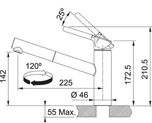 Bateria FRANKE Orbit 115.0623.139 Chrom/biały