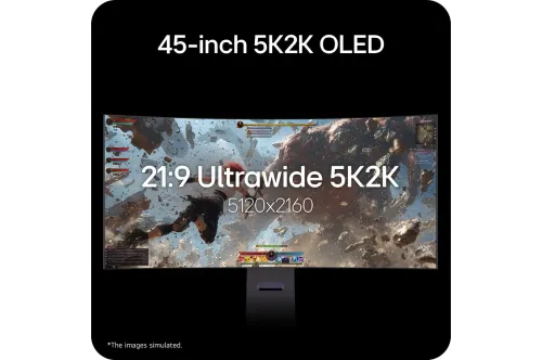 Monitor LG UltraGear evo AI 45GX950B 45" 5K2K WUHD OLED Dual Mode 165Hz/330Hz 0,03ms Funkcje AI Zakrzywiony Gamingowy