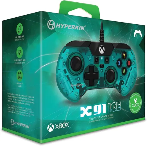 Геймпад Hyperkin X91 Wired Controller Aqua Green для Xbox, ПК-проводной