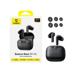 Słuchawki bezprzewodowe Baseus Bass BP1 NC Doknałowe Bluetooth 6.0 Czarny