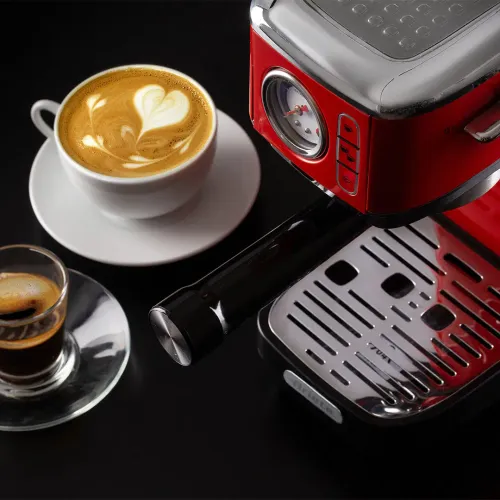 ARIETE Perfetto Slim Manometro Moderna 1381/33 1300 W czerwony - ekspres do kawy ciśnieniowy
