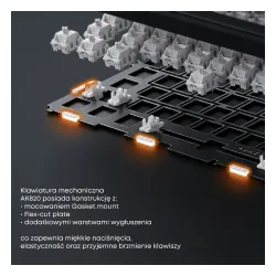 Klawiatura mechaniczna Ajazz AK820 Sea Salt Switch Czarno-Szary