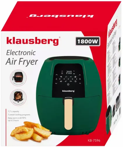 Air Fryer Frytkownica beztłuszczowa KLAUSBERG KB-7596 Zielony 7.7l 7 automatycznych programów