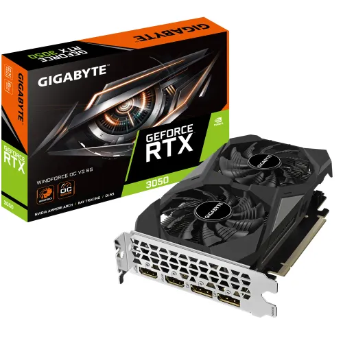 Karta graficzna Gigabyte GeForce RTX 3050 WINDFORCE OC V2 6G 6GB GDDR6 96bit DLSS