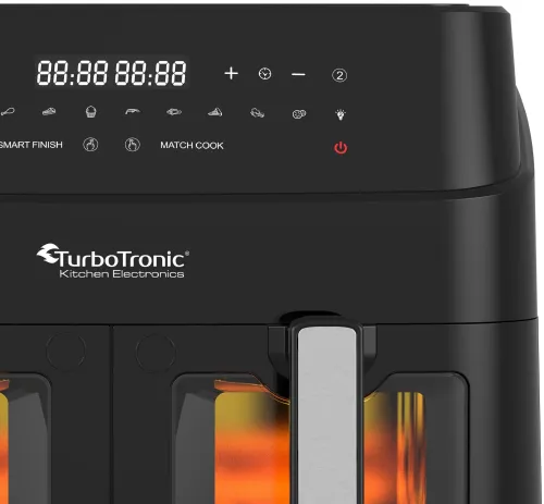 Air Fryer Frytkownica beztłuszczowa TURBOTRONIC TT-DAF6W Czarny 9l z podwójnym koszem