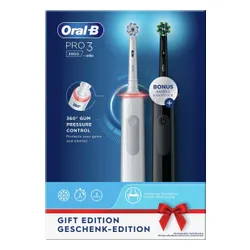 Oral-B Pro 3 3900 Duo Döner Diş Fırçası 2 adet Beyaz / Siyah