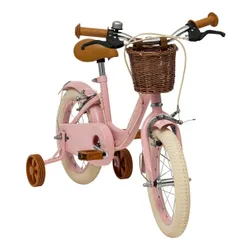 Rower dziecięcy HUFFY Retro Vintage 14 cali dla dziewczynki Pudrowy-róż