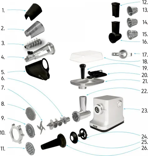 Yoer Öğütücü Elektrikli Öğütücü 6in1 + Öğütücü-YOER Grindo MG01S-ücretsiz nakliye