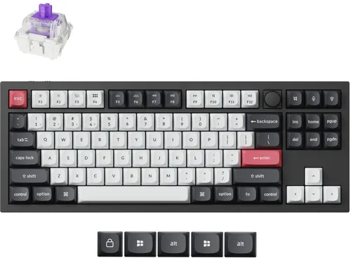 Klawiatura KEYCHRON Q3 HE QMK Wireless Czarno-biało-czerwony