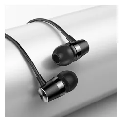 Słuchawki przewodowe USAMS EP-42 jack 3,5 mm Dokanałowe Mikrofon Czarny