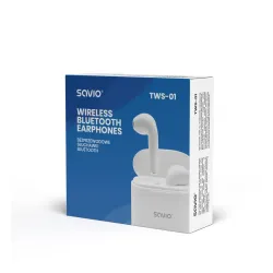 Słuchawki bezprzewodowe Savio TWS-01 Dokanałowe Bluetooth 5.0 Biały