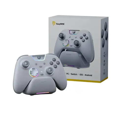 Pad EasySMX X05Pro do Nintendo Switch, PC Bezprzewodowy Biały + Stacja dokująca