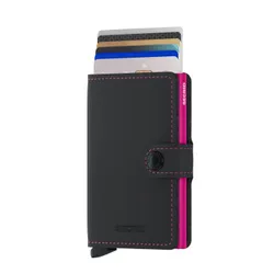 Kompaktowy portfel RFID Secrid Miniwallet Matte - black / fuchsia