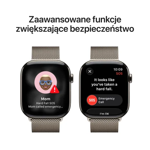 Apple Watch Series 11 GPS + Cellular 46mm Tytan Naturalny Bransoleta mediolańska Naturalny S/M