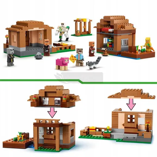 LEGO Minecraft 21596 Najazd przywoływaczy na wioskę, zestaw klocków 9+