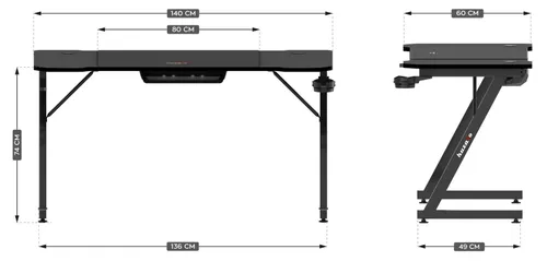Biurko gamingowe HUZARO Hero 3.3 Czarny