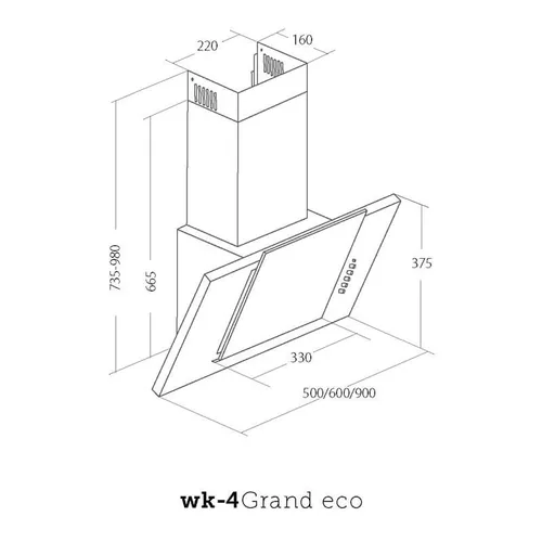 Okap Akpo WK-4 Grand Eco 50 Czarny