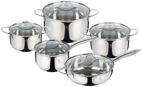 Zestaw garnków BERLINGER HAUS Silver Jewellery BH-6660 (10 elementów)