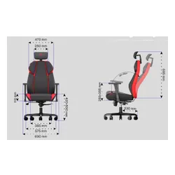 Fotel Endorfy Meta Gamingowy do 120kg Skóra ECO Tkanina Czerwony