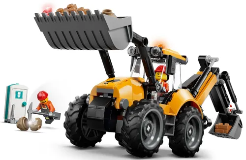 LEGO City 60480 Żółta koparko-ładowarka, zestaw klocków 7+
