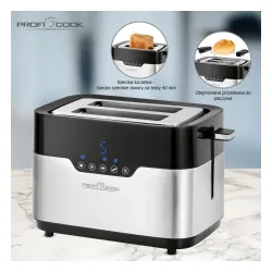 Toster ProfiCook PC-TA 1170 Ruszt do bułek Rozmrażanie 920W