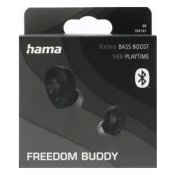 Słuchawki bezprzewodowe Hama Freedom Buddy Dokanałowe Bluetooth 5.3 Czarny