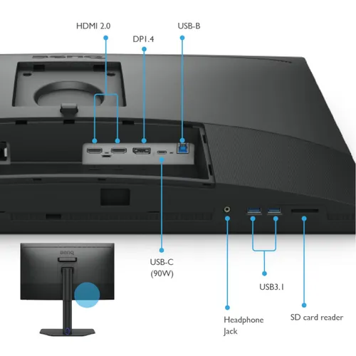 Monitor BenQ SW272Q do fotografii 27" 2K IPS 60Hz 5ms AdobeRGB 90W USB-C