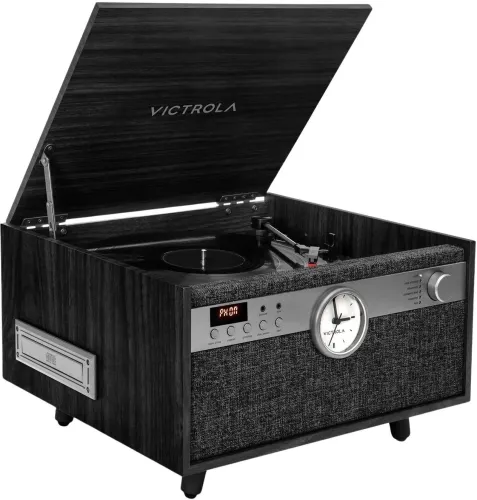 Gramofon Victrola Century Signature+ 6-in-1 VTA-830SB-BLK-INT Manualny Napęd paskowy Bluetooth CD Kaseta Czarny