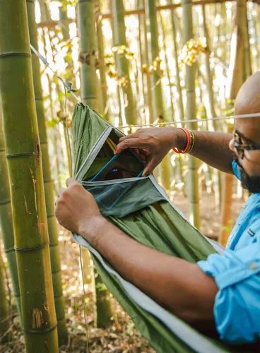 Hamak ENO JungleLink Hammock System - charcoal/evergreen