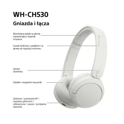 Słuchawki bezprzewodowe Sony WH-CH530 Nauszne Bluetooth 6.0 Biały