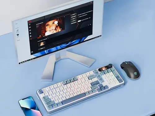 Klawiatura ROYAL KLUDGE RK-S98 Chartreuse Switch Biało-niebieski