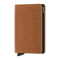 Secrid Slimwallet Perforated Küçük RFID Cüzdanı-cognac