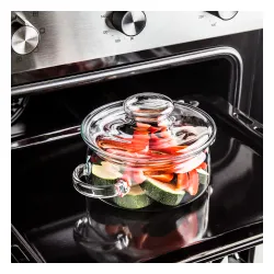 Garnek szklany żaroodporny z pokrywką SIMAX NYKO 1 l