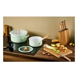 Zestaw garnków GERLACH Natur Enamel Pastelowa zieleń (6 elementów)