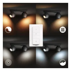 Oświetlenie punktowe Philips Hue White Ambiance Buckram 192794 Czarny