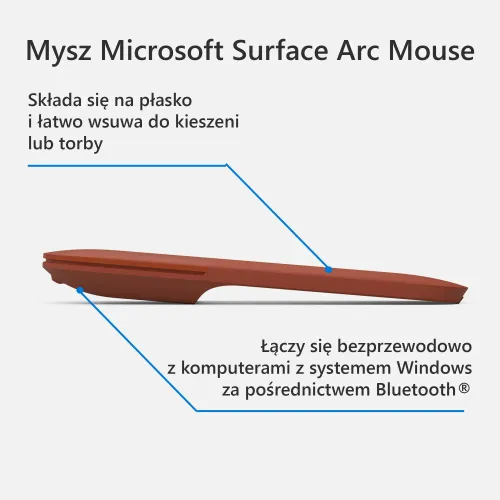 Myszka Microsoft Surface Arc Mouse Czerwony mak