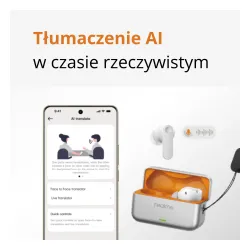Słuchawki bezprzewodowe realme Buds T500 Pro Dokanałowe Bluetooth 6.1 Srebrno-biały