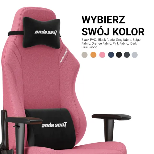Fotel Anda Seat Luna L Pink Fabric Gamingowy do 100kg Tkanina Różowy