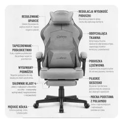 Fotel gamingowy CABRO C502 Szaro-czarny